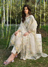 Floral Forest By Sardinia Unstitched 3 Piece Lawn Collection-Ivory Bloom